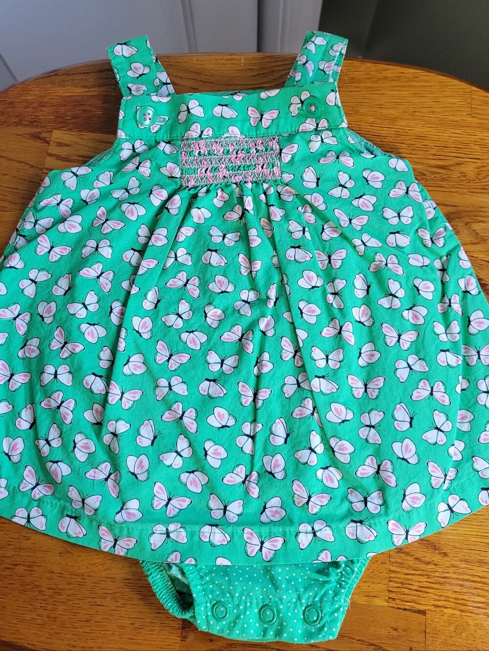 Carter's Just One You Green Butterfly Smocked Romper